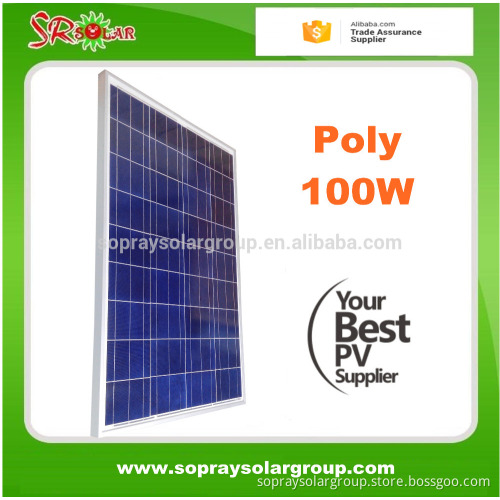 Sopray high efficiency poly & mono PV solar panel module 100wp for wholesale